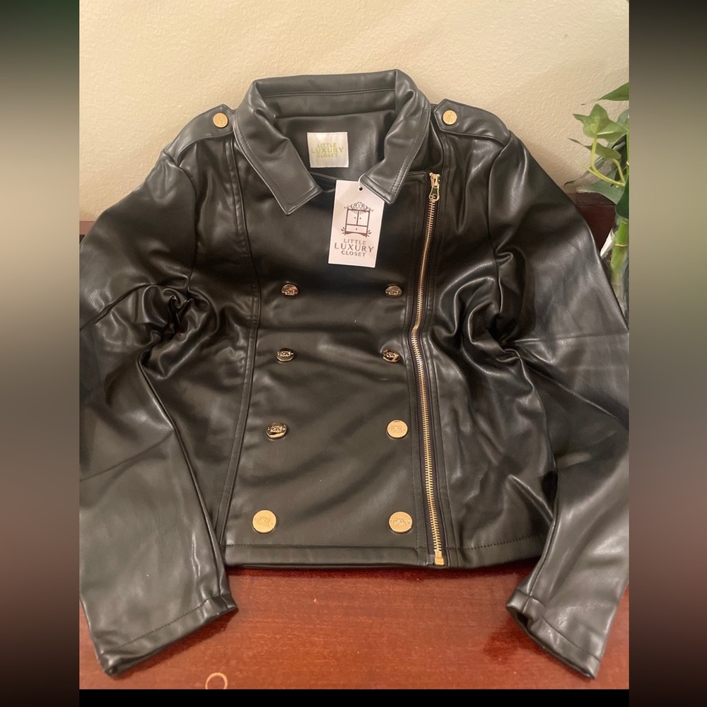 Girls Faux Leather Jacket